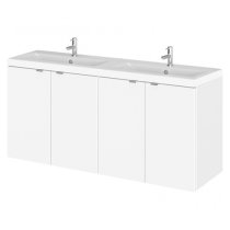 Fuji 120cm 4 Doors Wall Vanity With Basin 2 In Gloss White