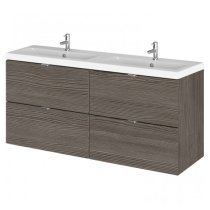 Fuji 120cm 4 Drawers Wall Vanity With Basin 2 In Brown Grey