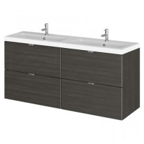 Fuji 120cm 4 Drawers Wall Vanity With Basin 2 In Hacienda Black