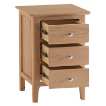 Nassau Large Wooden 3 Drawers Bedside Cabinet In Natural Oak