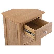 Nassau Large Wooden 3 Drawers Bedside Cabinet In Natural Oak