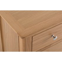 Nassau Large Wooden 3 Drawers Bedside Cabinet In Natural Oak