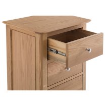 Nassau Narrow Wooden Chest Of 4 Drawers In Natural Oak