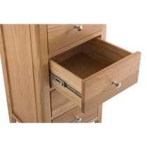 Nassau Narrow Wooden Chest Of 4 Drawers In Natural Oak