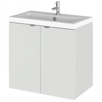 Fuji 60cm 2 Doors Wall Vanity With Basin 1 In Gloss Grey Mist