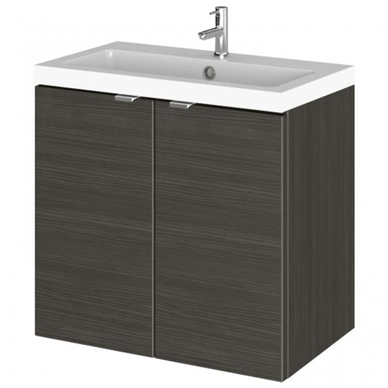 Fuji 60cm 2 Doors Wall Vanity With Basin 1 In Hacienda Black