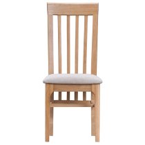 Nassau Wooden Dining Chair In Natural Oak With Fabric Seat