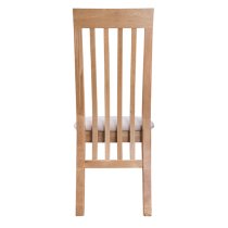 Nassau Wooden Dining Chair In Natural Oak With Fabric Seat