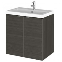 Fuji 50cm 2 Doors Wall Vanity With Basin 1 In Hacienda Black