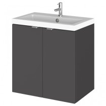 Fuji 50cm 2 Doors Wall Vanity With Basin 1 In Gloss Grey