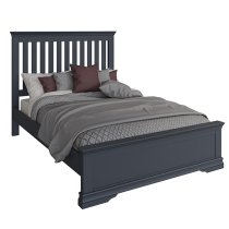 Skokie Wooden Super King Size Bed In Midnight Grey