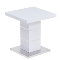 Parini Square High Gloss Lamp Table In White