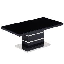 Parini High Gloss Coffee Table In Black With Glass Top