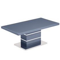 Parini High Gloss Coffee Table In Grey With Glass Top