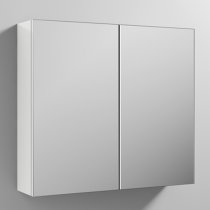 Fuji 80cm Mirrored Cabinet In Gloss White With 2 Doors