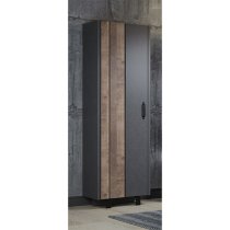 Otis Wooden 1 Door Wardrobe In Matera And Tobacco Brown Oak