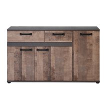 Stripe 3 Doors 2 Drawers Sideboard In Matera And Brown Oak