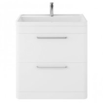 Solaria 80cm Vanity Unit With Polymarble Basin In Pure White