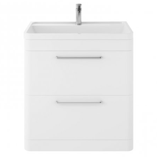 Solaria 80cm Vanity Unit With Polymarble Basin In Pure White