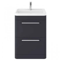 Solaria 60cm Vanity Unit With Polymarble Basin In Indigo Blue