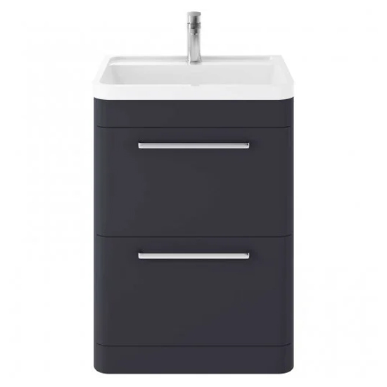 Solaria 60cm Vanity Unit With Polymarble Basin In Indigo Blue