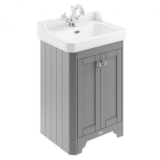 Ocala 59.5cm Floor Vanity Unit With 1TH Basin In Storm Grey