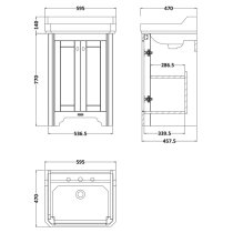 Ocala 59.5cm Floor Vanity Unit With 1TH Basin In Storm Grey