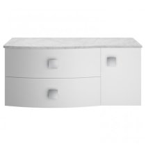 Sane 100cm Left Handed Wall Vanity With Grey Worktop In White