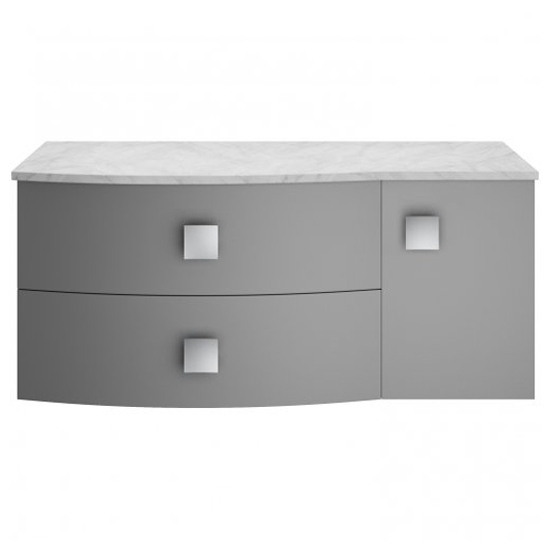 Sane 100cm Left Handed Wall Vanity With Grey Worktop In Grey