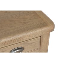 Hants Wooden 2 Drawers Lamp Table In Smoked Oak