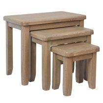 Hants Wooden Nest Of 3 Tables In Smoked Oak