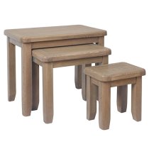 Hants Wooden Nest Of 3 Tables In Smoked Oak