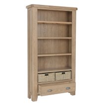 Hants Large Wooden Bookcase In Smoked Oak