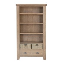 Hants Large Wooden Bookcase In Smoked Oak