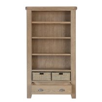 Hants Large Wooden Bookcase In Smoked Oak