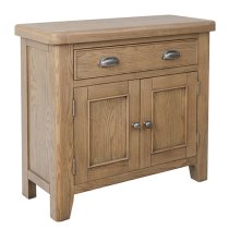 Hants Wooden 2 Doors And 1 Drawer Sideboard In Smoked Oak