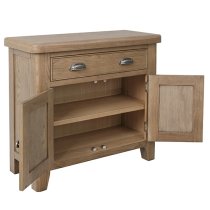 Hants Wooden 2 Doors And 1 Drawer Sideboard In Smoked Oak