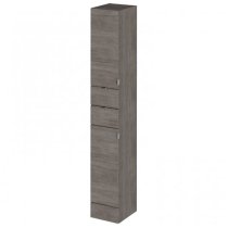 Fuji 30cm Bathroom Wall Hung Tall Unit In Brown Grey Avola