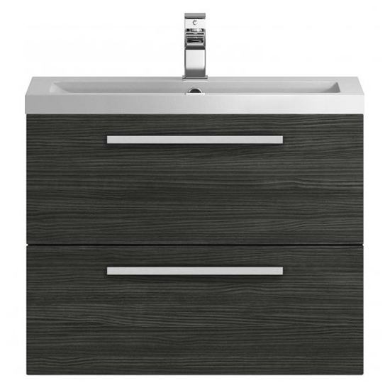 Quincy 72cm Wall Hung Vanity With Basin In Hacienda Black