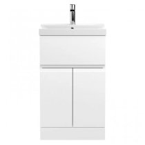 Urfa 50cm 1 Drawer Vanity With Thin Edged Basin In Satin White