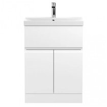 Urfa 60cm 1 Drawer Vanity With Thin Edged Basin In Satin White