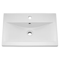 Urfa 60cm Wall Hung Vanity With Mid Edged Basin In Satin Grey