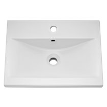 Urfa 50cm Wall Hung Vanity With Mid Edged Basin In Satin Blue