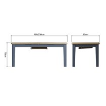 Hants Extending Wooden 180cm Dining Table In Blue