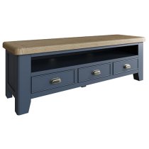 Hants Wooden 3 Drawers And Shelf TV Stand In Blue