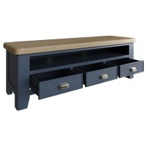 Hants Wooden 3 Drawers And Shelf TV Stand In Blue