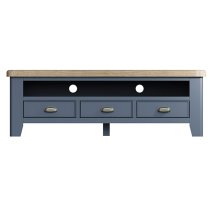 Hants Wooden 3 Drawers And Shelf TV Stand In Blue