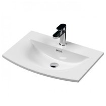 Urfa 80cm Wall Hung Vanity With Curved Basin In Satin White