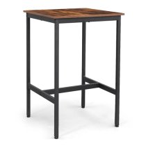 Gulf Wooden Pub Style High Bar Table In Rustic Brown