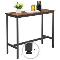 Gulf Narrow Wooden Bar Table In Rustic Brown